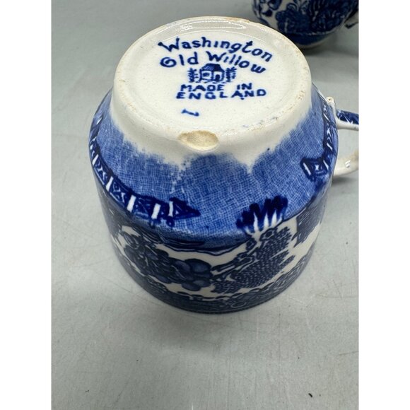 Washington Old Willow Tea Cup Set 3 Blue & White China Porcelain Made England - Picture 3 of 13